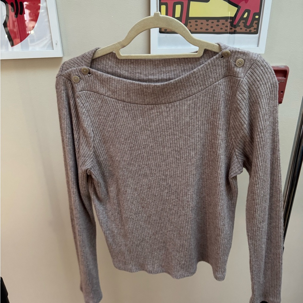 Madewell Brown Off-the-Shoulder Sweater